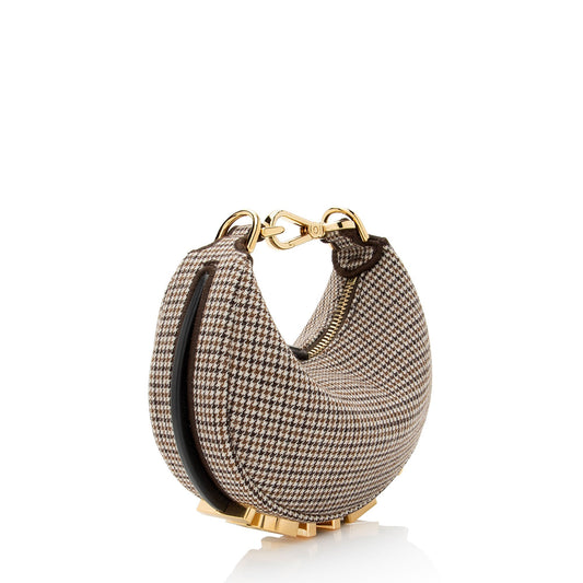 Luxury FendiFabric Fendigraphy Nano Hobo (SHF-N6cAIe)