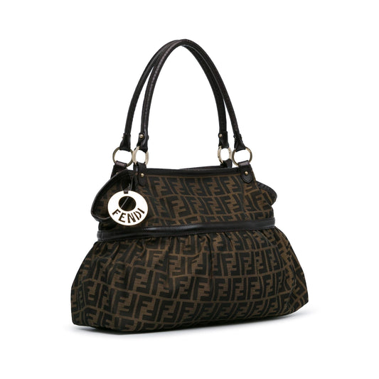 Luxury FendiLarge Zucca Canvas Chef Shoulder Bag (SHG-fxpyVR)