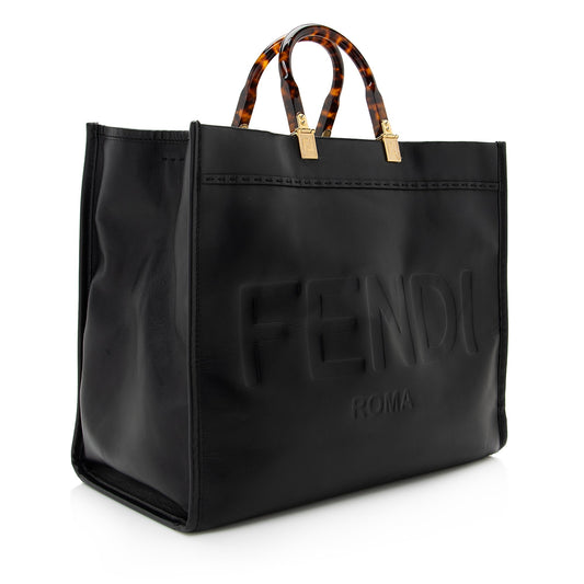 Luxury FendiLeather Sunshine Large Shopper Tote (SHF-22666)