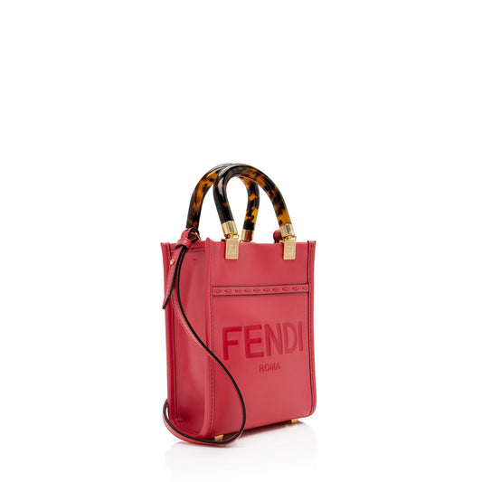 Luxury FendiLeather Sunshine Mini Shopper Tote (SHF-88FrWs)