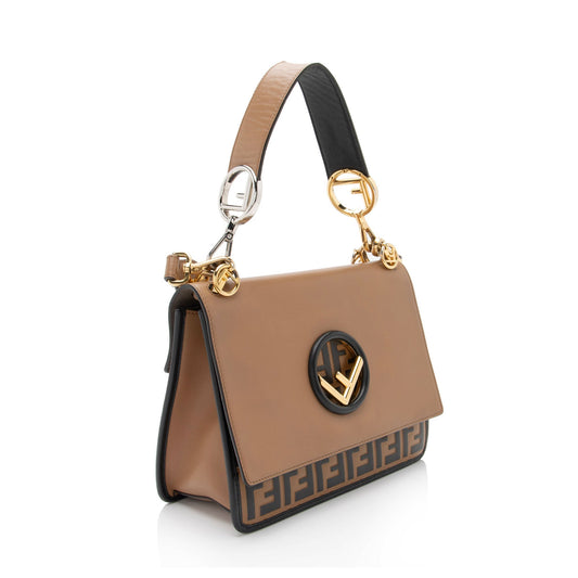 Luxury FendiLeather Zucca Kan I Medium Shoulder Bag (SHF-yPmLhG)