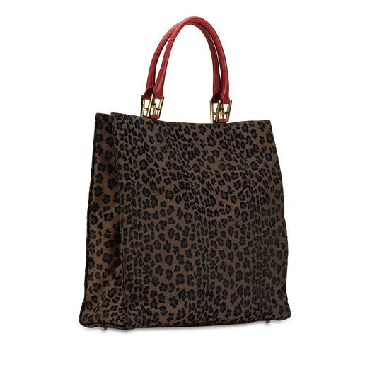Luxury FendiLeopard Print Canvas Tote (SHG-KYQBn0)
