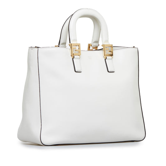 Luxury FendiMedium Glacier FF Tote (SHG-UPL37F)