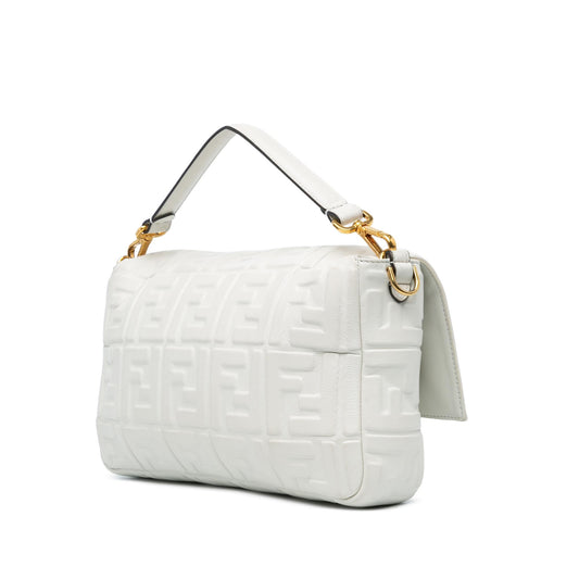 Luxury FendiMedium Leather Embossed FF Baguette Satchel (SHG-agyb4y)