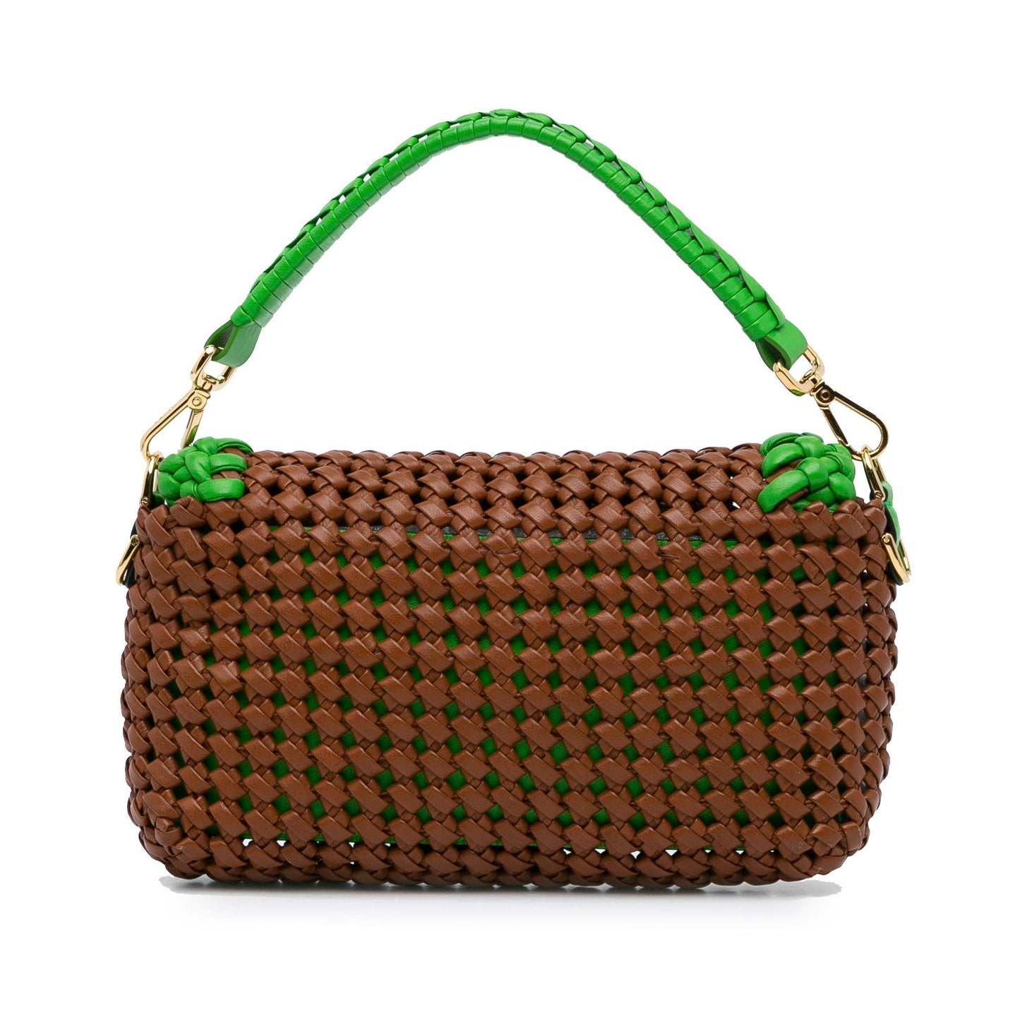 Luxury FendiMedium Woven Leather Baguette Bag (SHG-TagzzS)