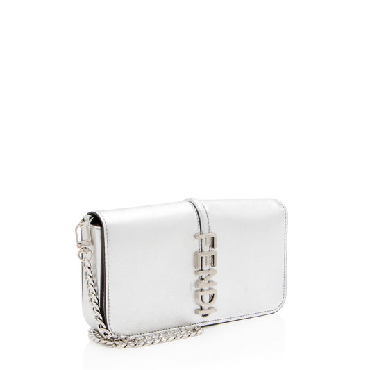 Luxury FendiMetallic Leather Fendigraphy Wallet on Chain (SHF-yqnbzv)
