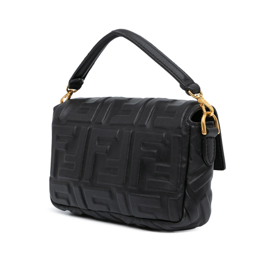 Luxury FendiMini Zucca Embossed Leather Baguette Satchel (SHG-ALnDVt)