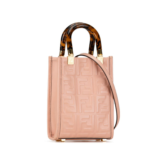 Luxury FendiMini Zucca Embossed Sunshine Shopper Tote (SHG-HutZTE)