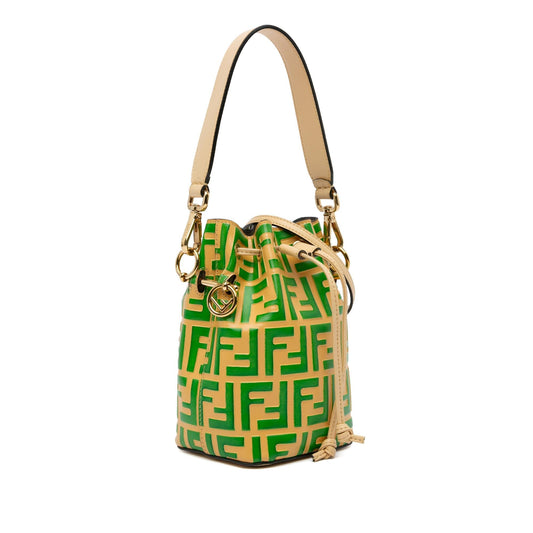 Luxury FendiMini Zucca Mon Tresor Embossed Leather Bucket Bag (SHG-S2s9H7)