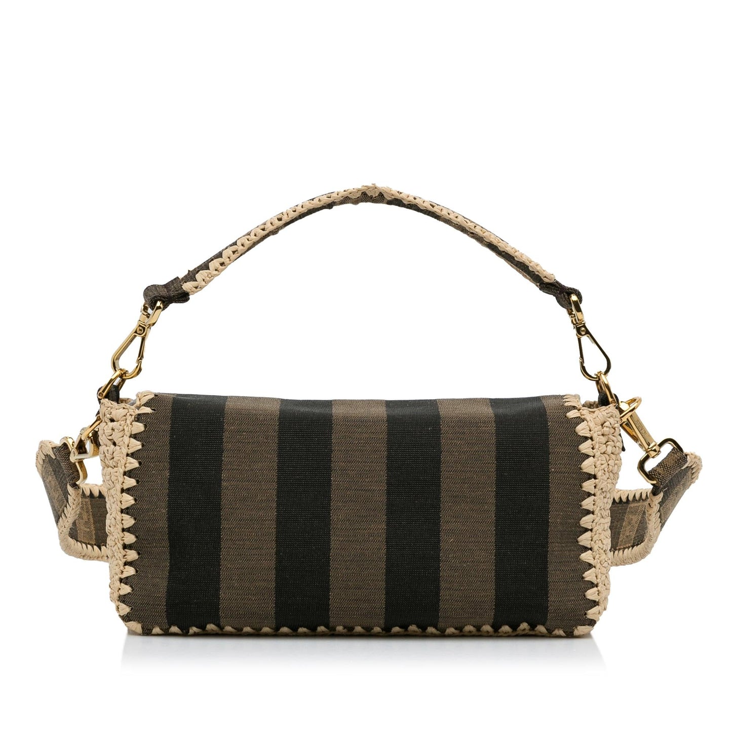 Luxury FendiPequin Canvas and Raffia Mamma Baguette (SHG-sSRqPf)