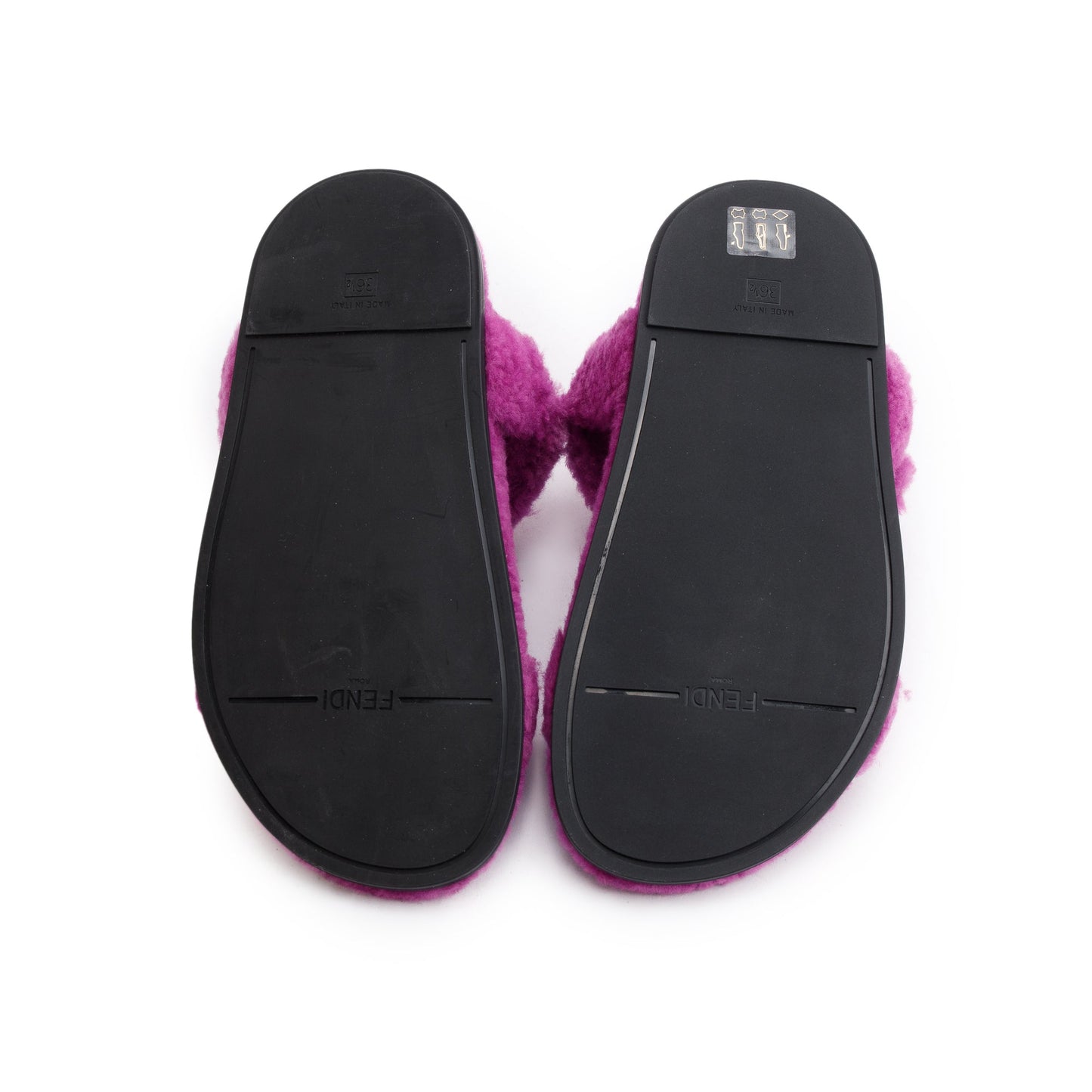 Fendi Purple Fur Fendi Feel Sandals, Size 36.5