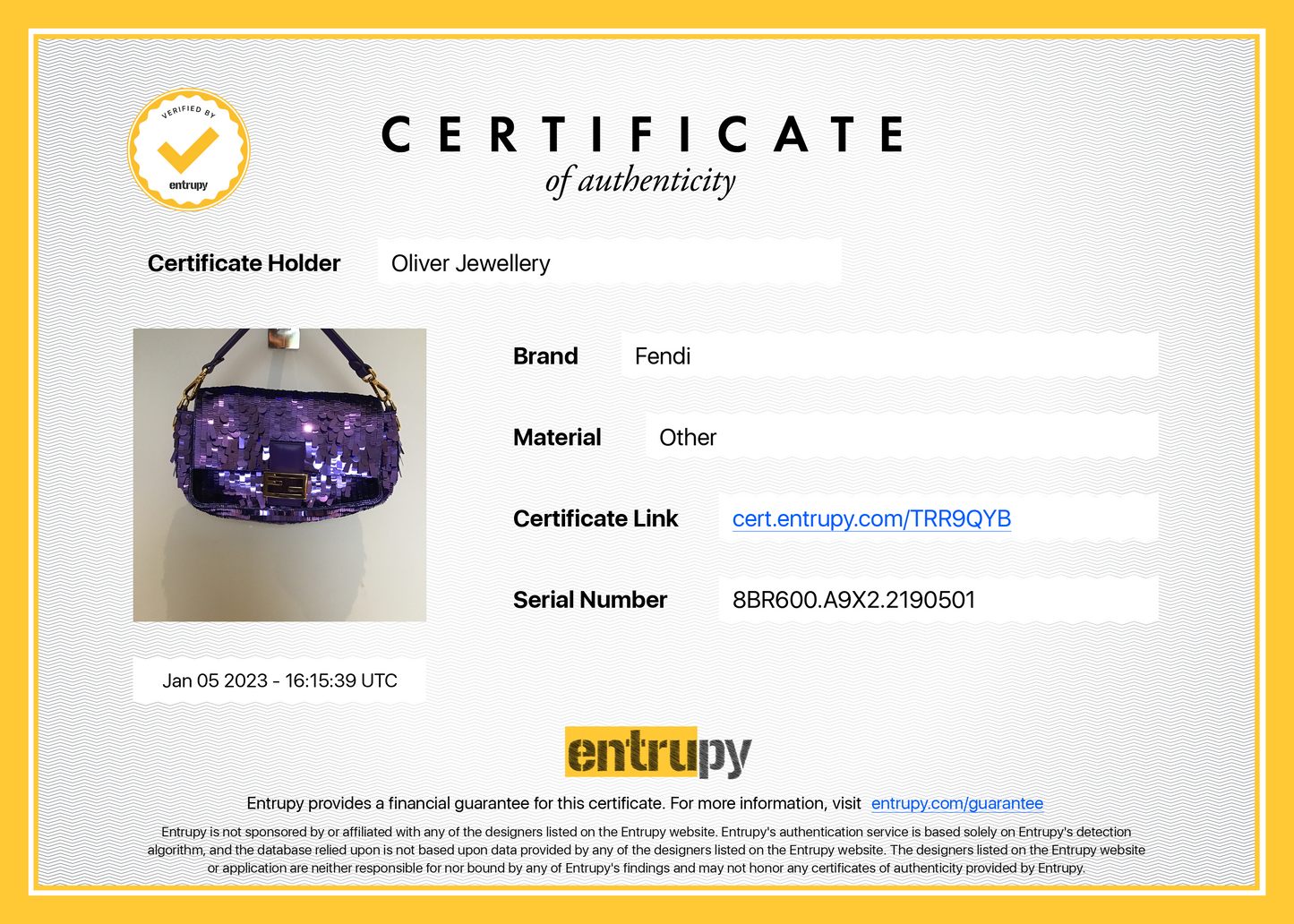 Fendi Purple Sequined Baguette Bag