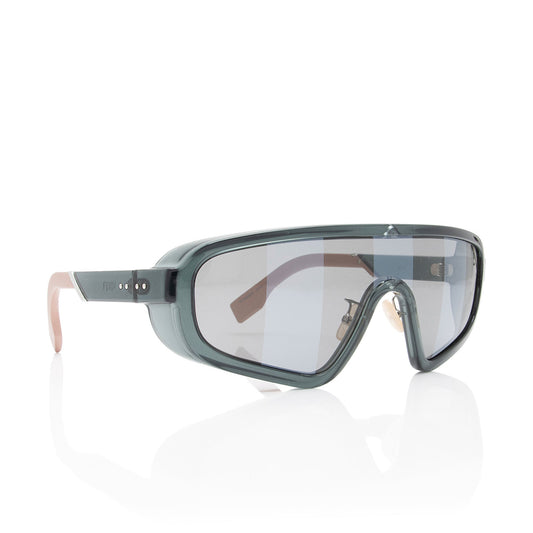 Luxury FendiStriped Biker Shield Sunglasses (SHF-LqRGHA)