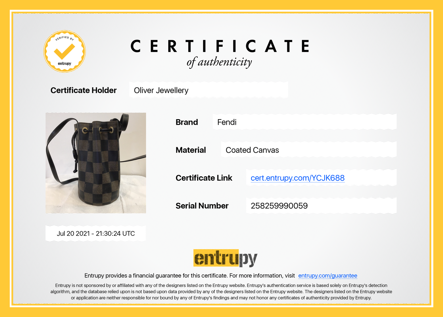 Fendi Vintage Checkered Bucket Bag