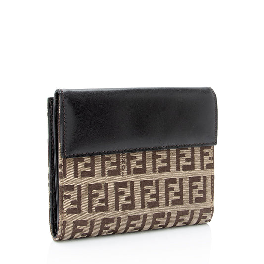 Luxury FendiVintage Zucchino French Wallet (SHF-vN8WMD)