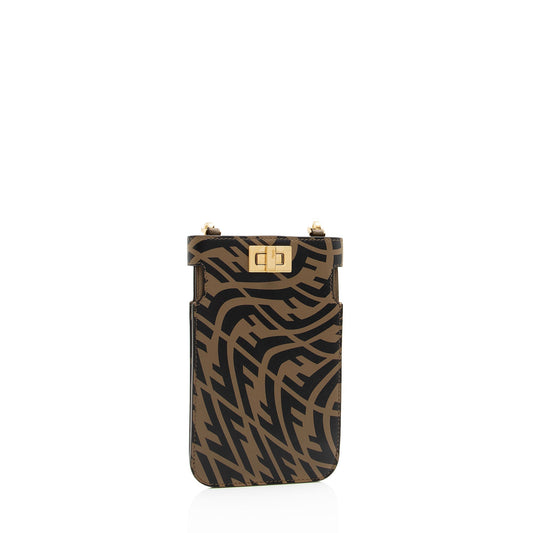 Luxury FendiX Sara Coleman Leather Vertigo Peek A Phone Pouch (SHF-eqtLTR)