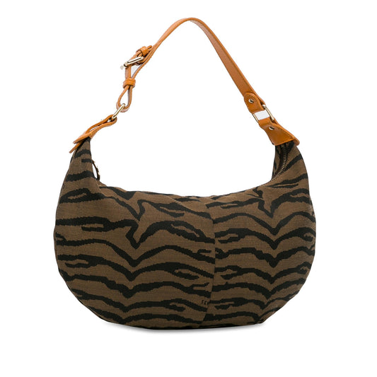 Luxury FendiZebra Print Canvas Hobo (SHG-RSZLfY)