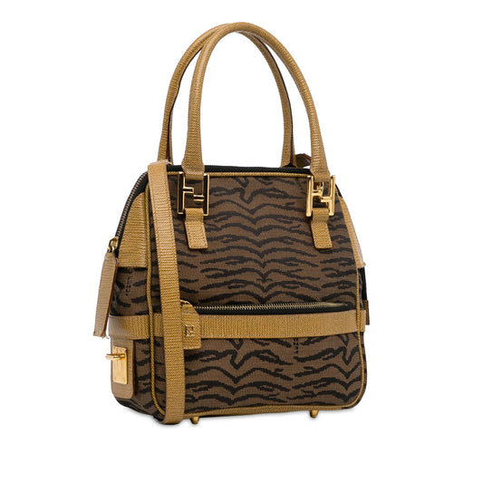 Luxury FendiZebra Print Canvas Satchel (SHG-osFG5D)