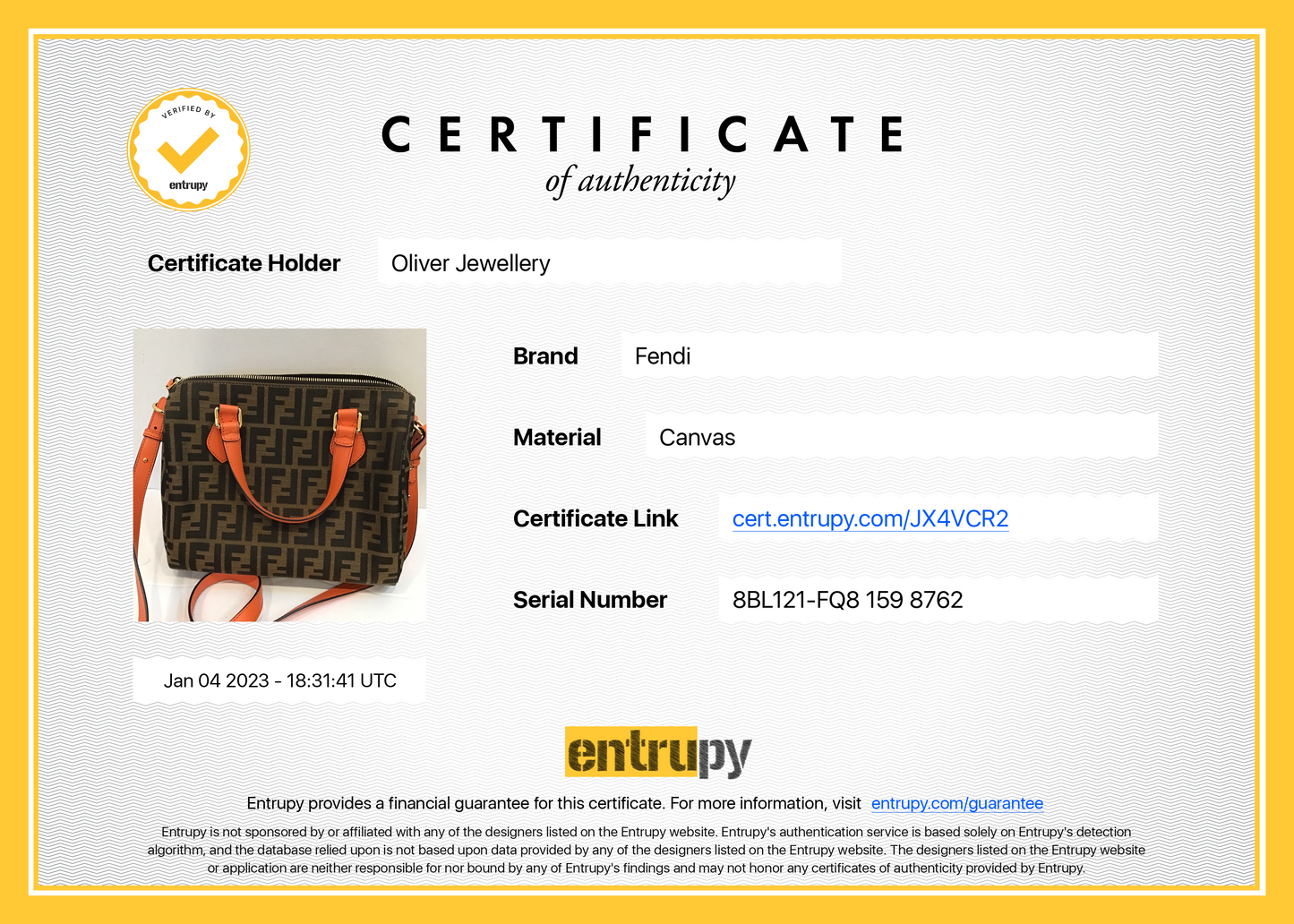 Fendi Zucca Boston Bag