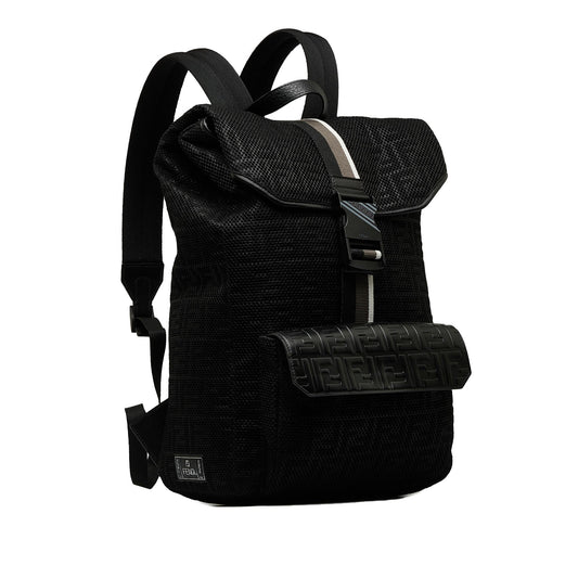 Luxury FendiZucca Buckle Flap Backpack (SHG-CXXC0L)