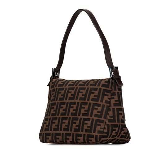 Luxury FendiZucca Canvas Double Flap Shoulder Bag (SHG-ulez5F)