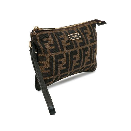 Luxury FendiZucca Canvas Wristlet Pouch (SHG-tzeTUn)