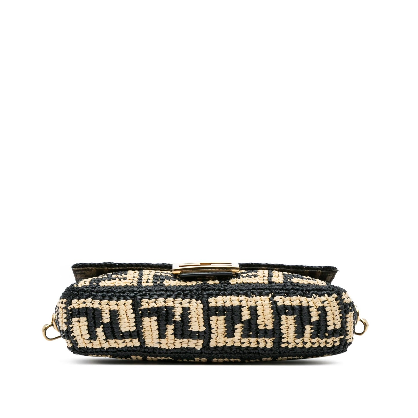 Luxury FendiZucca Raffia Baguette Satchel (SHG-nNJ0YF)