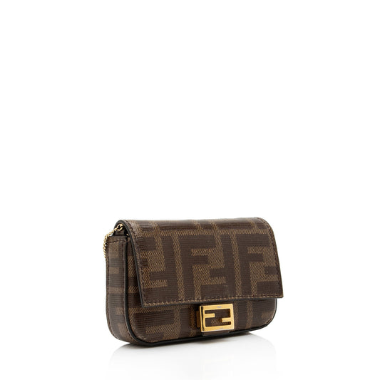 Luxury FendiZucca Spalmati Nano Baguette Charm Crossbody Bag (SHF-rpZREp)