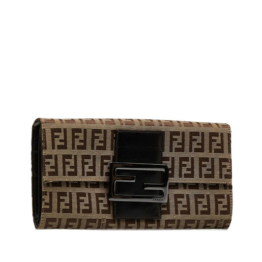 Luxury FendiZucchino Canvas Continental Wallet (SHG-RPVF6U)