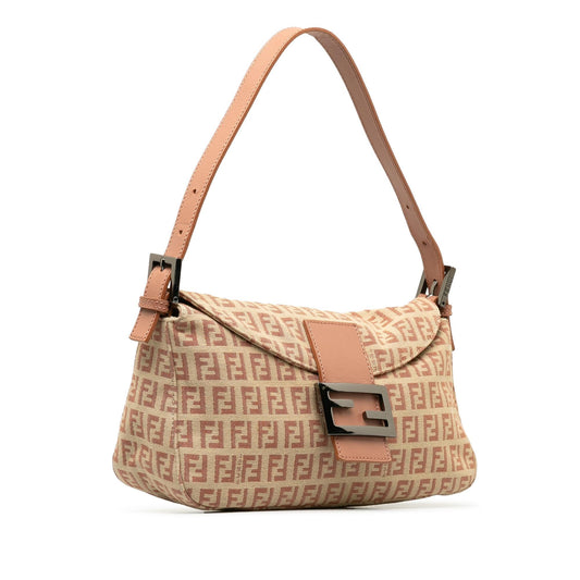 Luxury FendiZucchino Canvas Double Flap Shoulder Bag (SHG-Kqd5RW)
