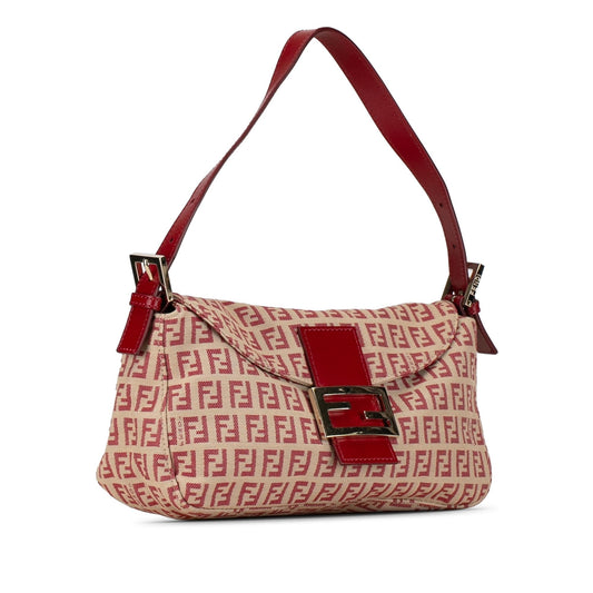 Luxury FendiZucchino Canvas Double Flap Shoulder Bag (SHG-FSL5cl)