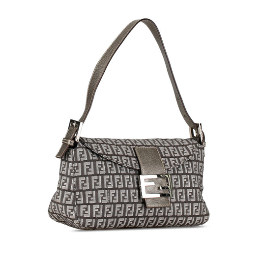 Luxury FendiZucchino Canvas Double Flap Shoulder Bag (SHG-C7qWAj)