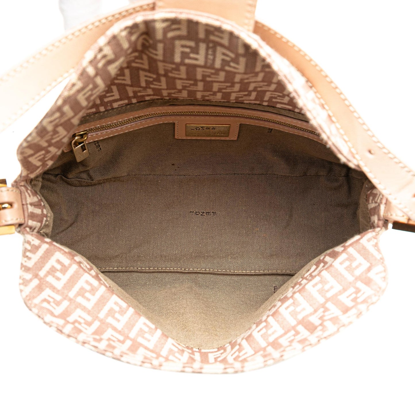 Luxury FendiZucchino Canvas Double Flap Shoulder Bag (SHG-W6URSq)