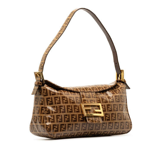 Luxury FendiZucchino Crystal Double Flap Shoulder Bag (SHG-wzAbEZ)