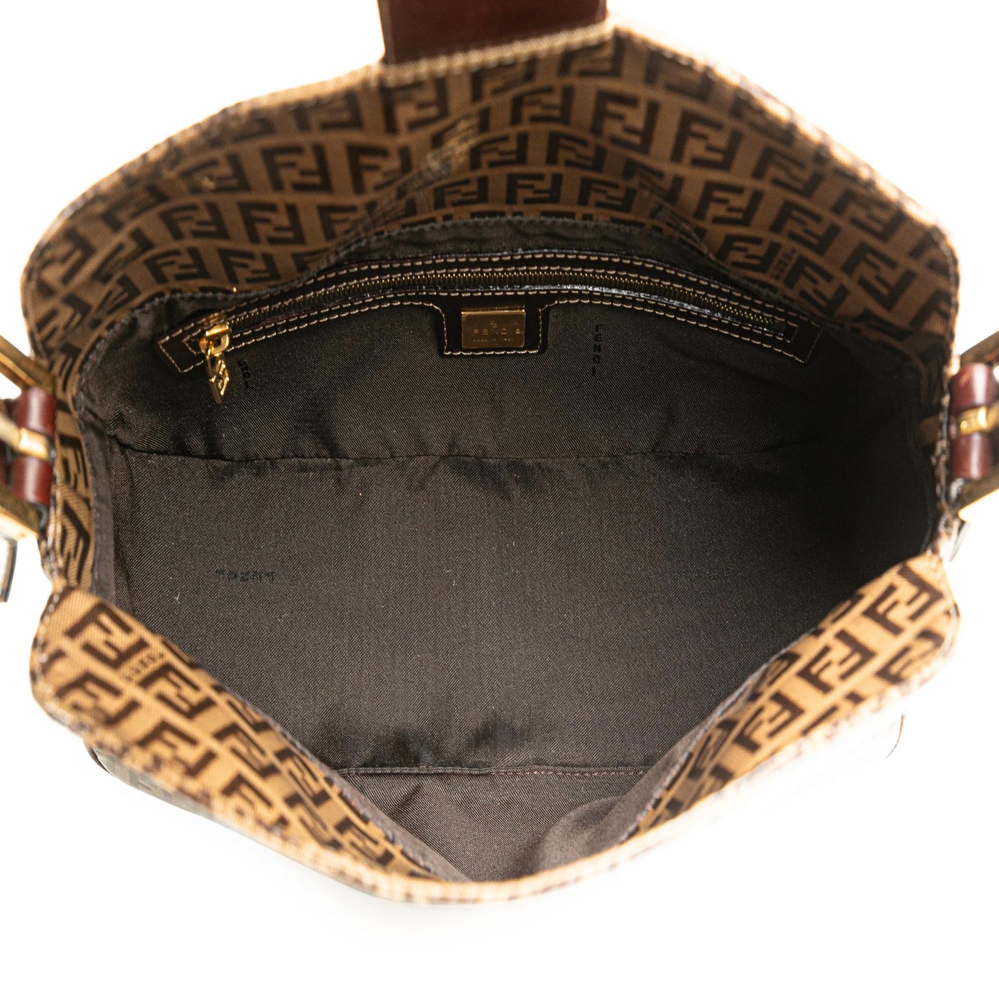 Luxury FendiZucchino Crystal Double Flap Shoulder Bag (SHG-gkfgVN)