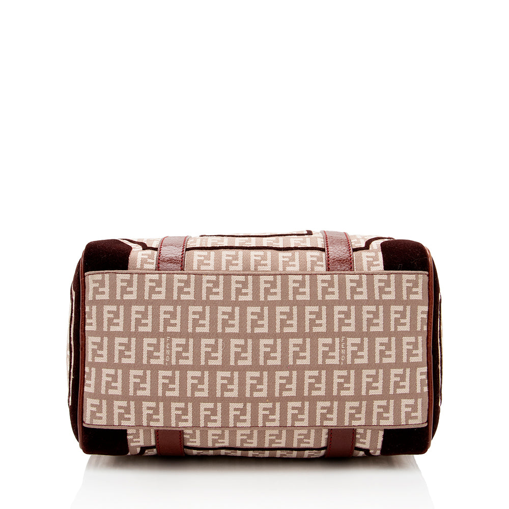 Luxury FendiZucchino Velvet Small Boston Satchel (SHF-18601)