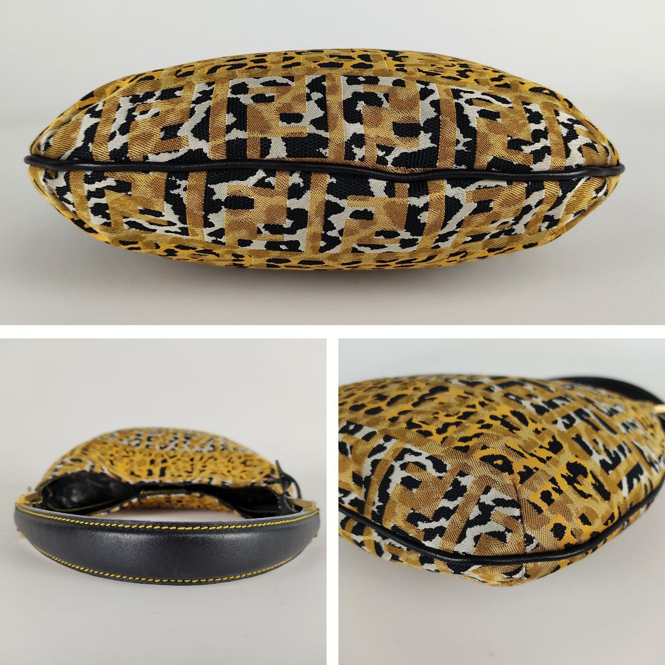 Luxury FendiLuxury FendiHobo handbag in animalier canvas - '10s