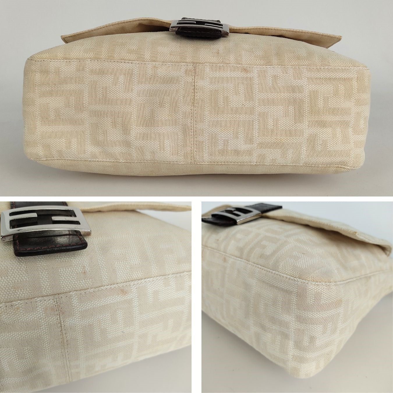 Luxury FendiLuxury FendiMamma shoulder bag in beige monogram canvas - '10s