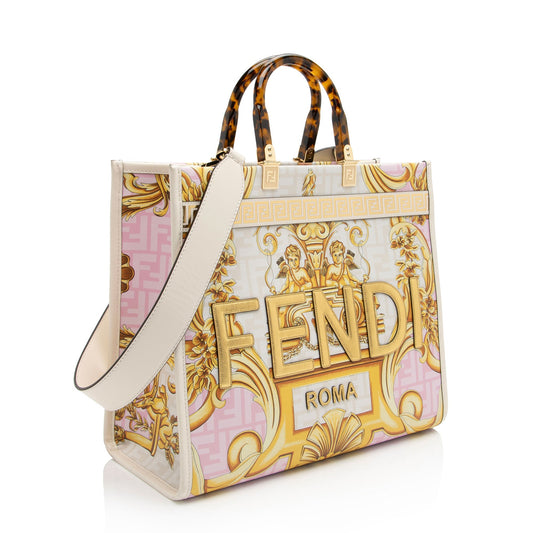 Luxury Fendix Versace Leather Fendace Sunshine Medium Shopper Tote (SHF-zbjp9N)