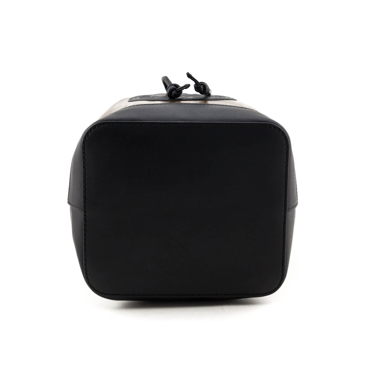 Luxury FendiBlack & Glazed Fabric FF 1974 Stamp Patch Small Mon Tresor Bucket Bag