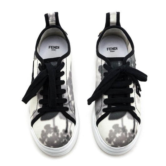 Luxury FendiBlack & White Rise Tie Dye Sneakers Size US 6 | IT 36