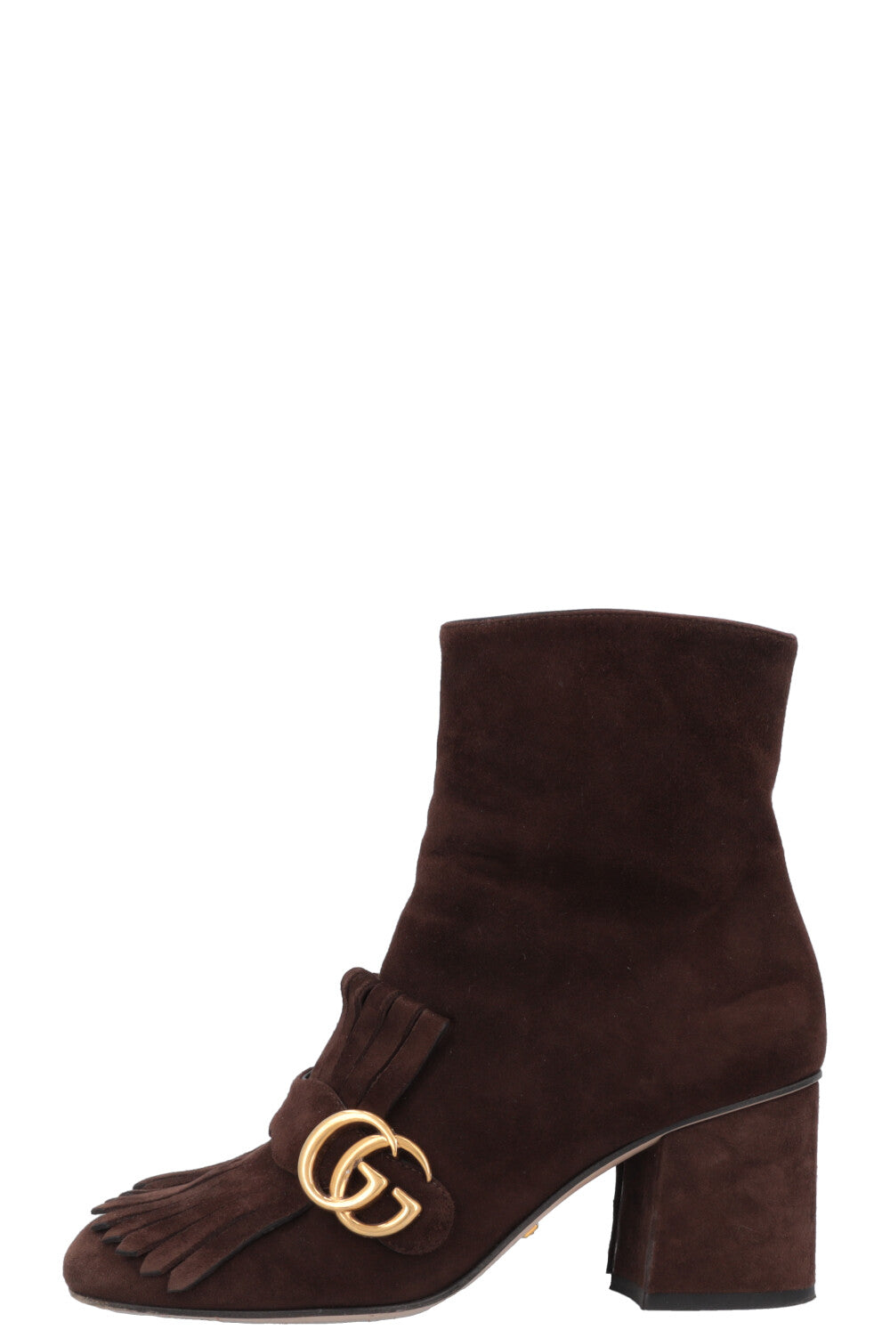 Luxury Gucci Trending 2025 Marmont Ankle Boots Suede Brown