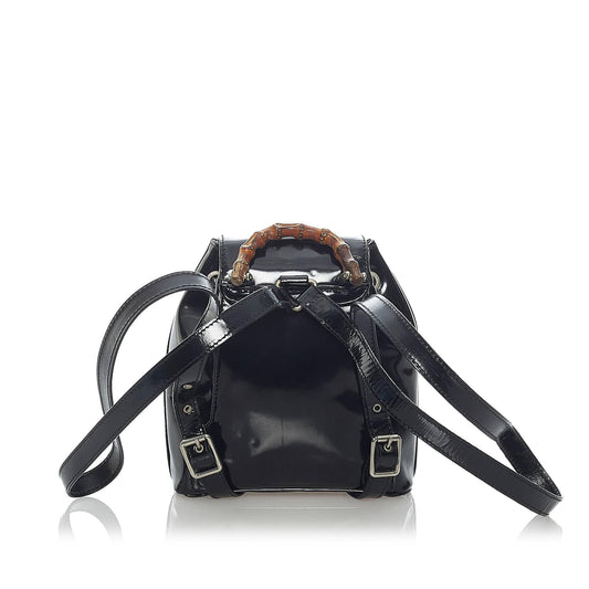 Luxury Gucci Trending 2025 Bamboo Patent Leather Drawstring Backpack (SHG-33262)
