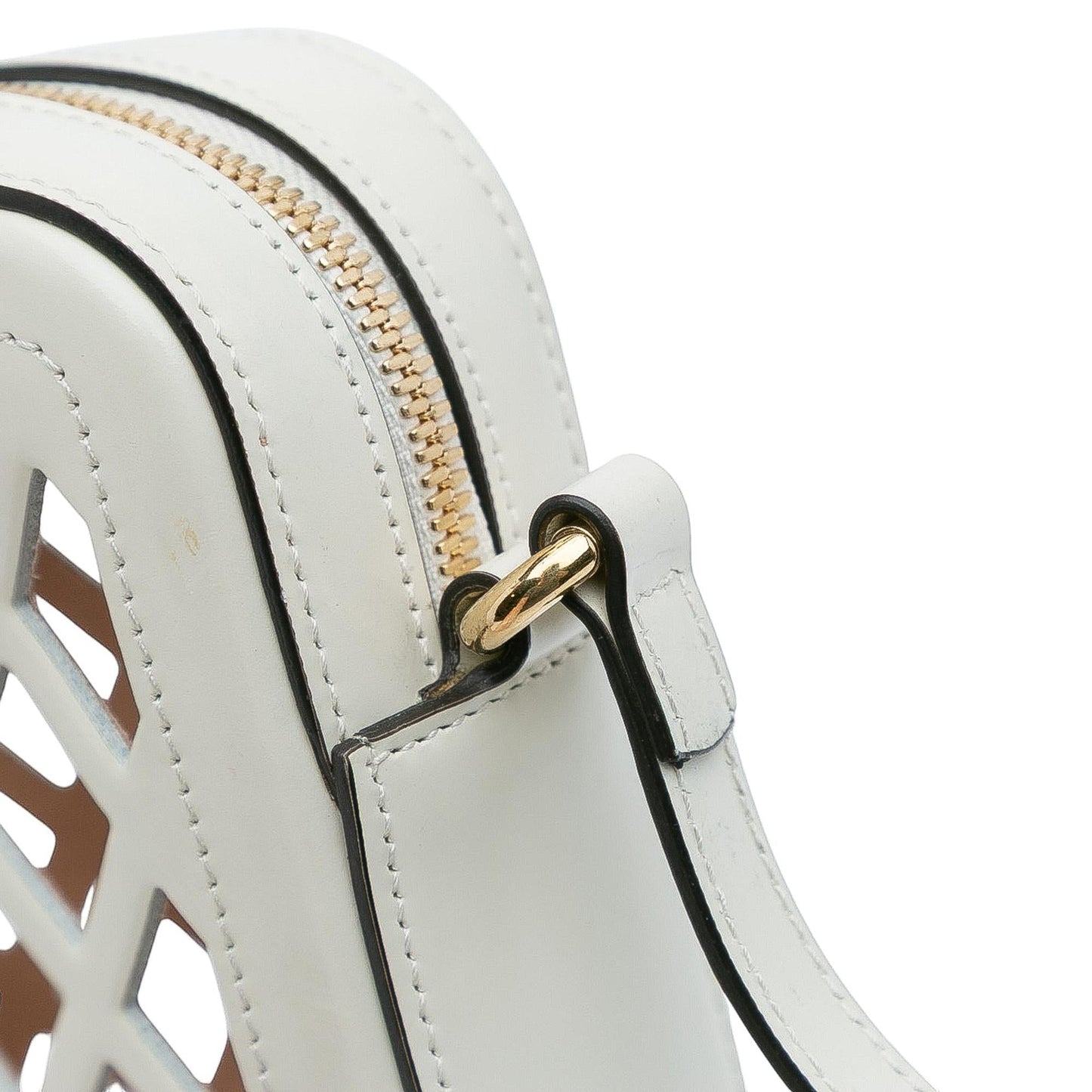Gucci Cutout Leather and Flora Canvas Infinity Crossbody