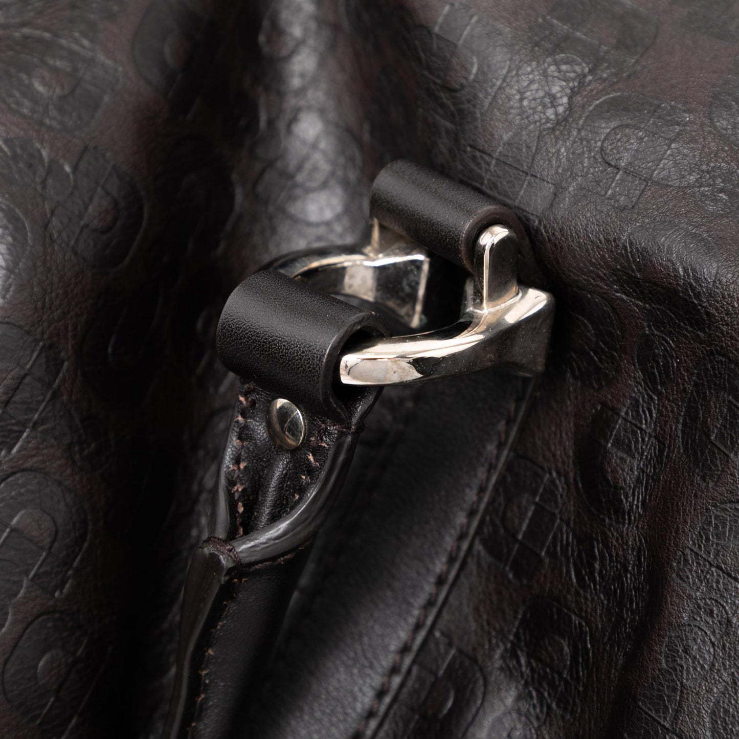 Gucci Embossed Leather Horsebit Satchel