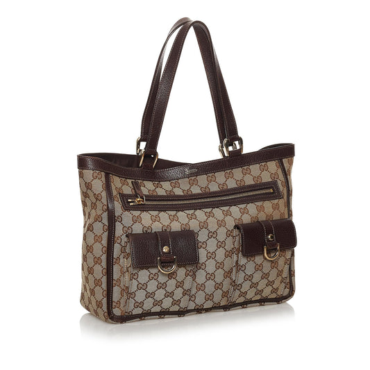 Gucci GG Canvas Abbey D-Ring Shoulder Bag (SHG-30118)