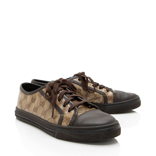 Gucci GG Crystal Leather Sneakers - Size 8 / 38