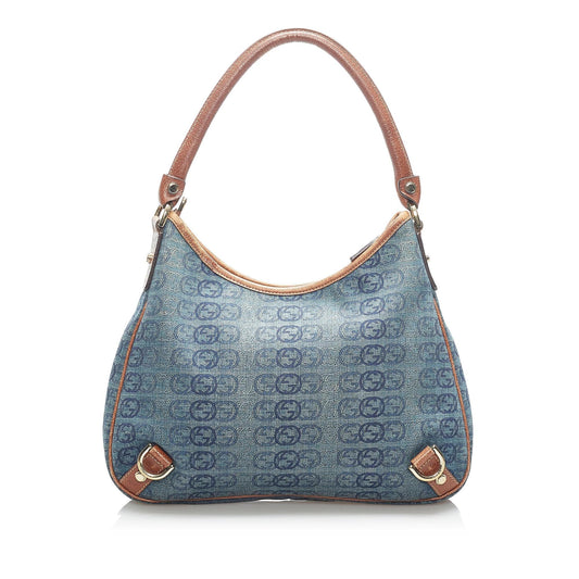 Gucci GG Denim Abbey D-Ring Shoulder Bag (SHG-34010)