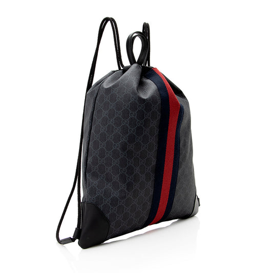 Gucci GG Supreme Canvas Drawstring Backpack (SHF-20551)