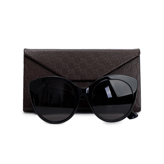 Gucci GG0028SA Black Acetate Round Sunglasses